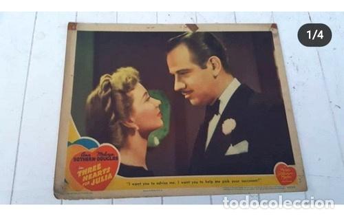 M&eacute;dailles th&eacute;matiques: antiguo afiche de cine carton in three hearts for julia 1943