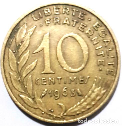 Medallas tem&aacute;ticas: moneda de francia 10 centimes del ano 1963 - Foto 1