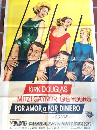 M&eacute;dailles th&eacute;matiques: afiche por amor o por dinero con kirk douglas