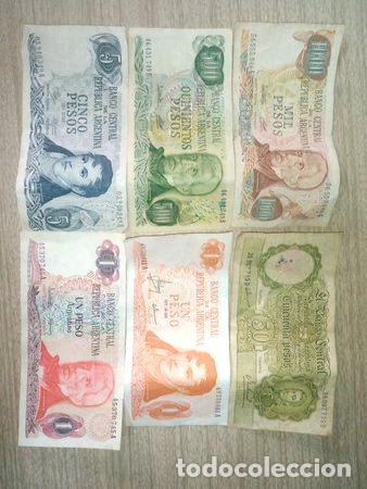 M&eacute;dailles th&eacute;matiques: billetes argentinos antiguos lote de 6