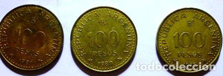 M&eacute;dailles th&eacute;matiques: monedas argentinas 1978 1979 1980 y 1981 100 y 50 pesos lote