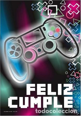 Medaglie tematiche: afiche poster play stat feliz cumple joystick cotillon
