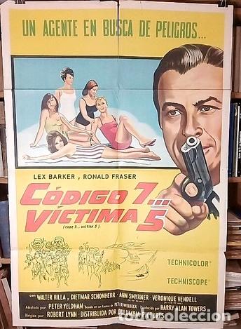 Medallas tem&aacute;ticas: codigo 7 victima 5 pelicula afiche cine original - Foto 1
