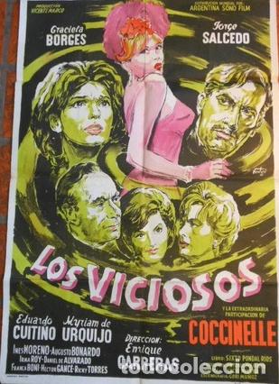 Medallas tem&aacute;ticas: afiche de cine los viciosos ilustro venturi