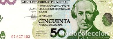 Thematic medals: bono de emergencia nacion 50 lecop pesos ano 2001 ec208 mb