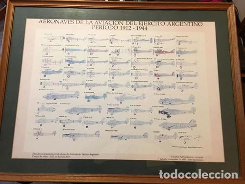 Thematic medals: poster aviacion de ejercito 1912 1944 con marco de madera