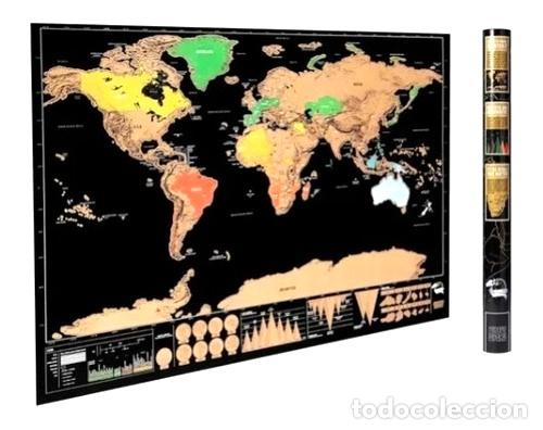 M&eacute;dailles th&eacute;matiques: mapa mundi para raspar deluxe 59 cm x 83 cm