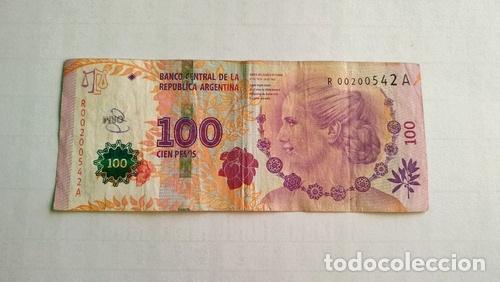 M&eacute;dailles th&eacute;matiques: billete 100 pesos evita primer diseno reposicion serie a