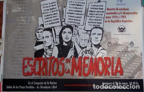 Medalhas tem&aacute;ticas: afiche escritos en la memoria con dibujo de f solano lopez