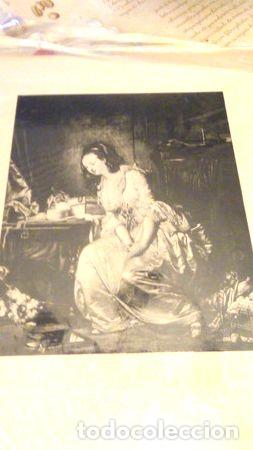 M&eacute;dailles th&eacute;matiques: grabado dama a la mesa museo del louvre 1890