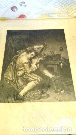 M&eacute;dailles th&eacute;matiques: grabado el violinista museo del louvre 1890