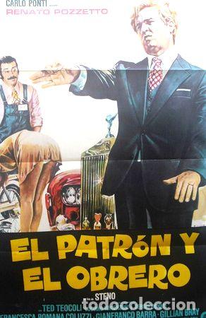 M&eacute;dailles th&eacute;matiques: afiche orig de la pelicula el patron y el obrero carlo ponti