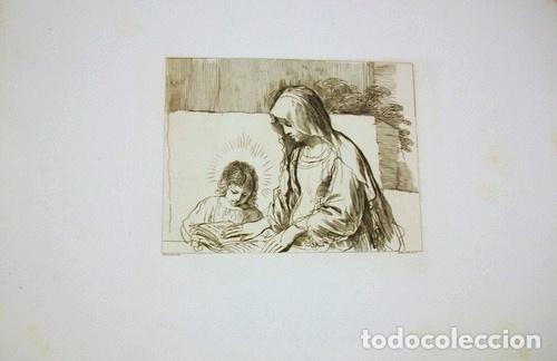 M&eacute;dailles th&eacute;matiques: grabado antiguo de bartolozzi la virgen y jesus de 1765