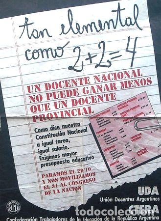 Thematische Medaillen: afiche politico ctera pidiendo mayor presupuesto educativo