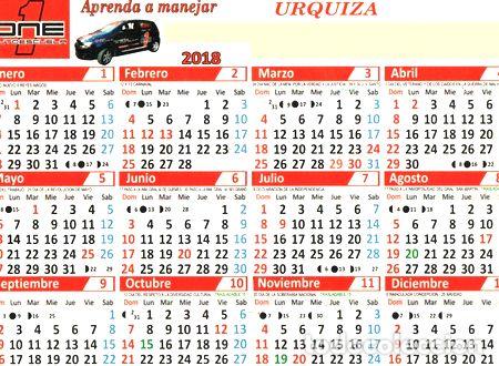 Thematische Medaillen: calendario publicitario del ano 2018 autoescuela 1 one