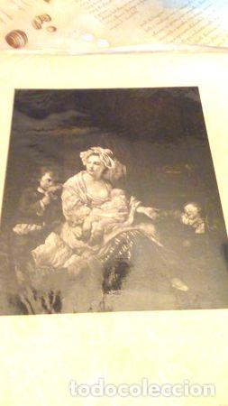 Medallas tem&aacute;ticas: grabado dama con ninos museo del louvre 1890