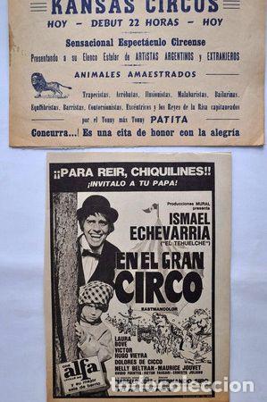 Thematische Medaillen: lote x2 afiche circo kansas animales ismael echeverria 1960