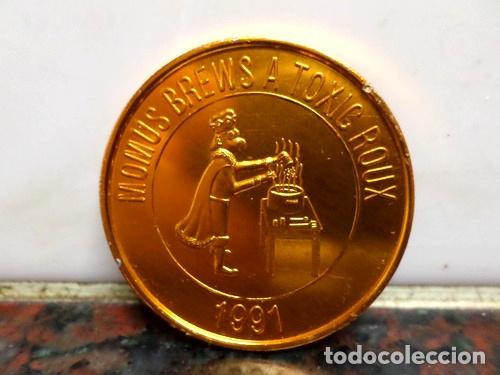 Medaglie tematiche: ficha mardi gras nueva orleans 1991 momus brews toxic roux