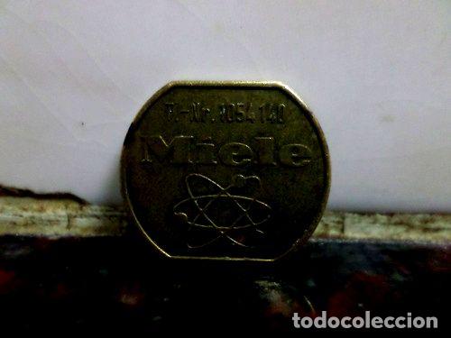 Medallas tem&aacute;ticas: ficha token miele lavadora maquina automatica diseno b