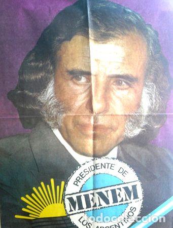 M&eacute;dailles th&eacute;matiques: afiche politico campana 1989 menem presidente papel brilloso