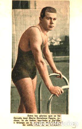 Medallas tem&aacute;ticas: pequena lamina clipping campeon de natacion jose m duranona