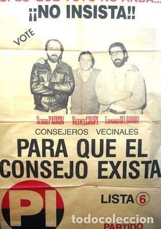 Medallas tem&aacute;ticas: afiche politico del partido intransigente sergio padron l 6
