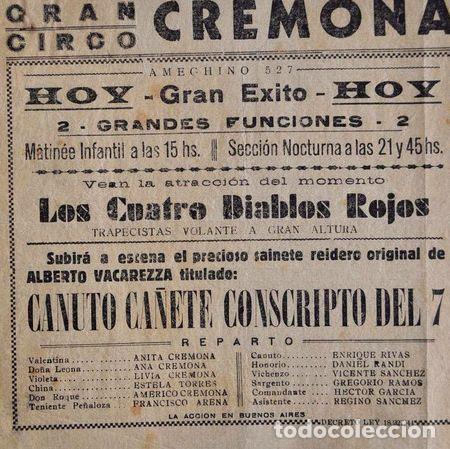 Medallas tem&aacute;ticas: afiche payaso canuto canete gran circo cremona sainete