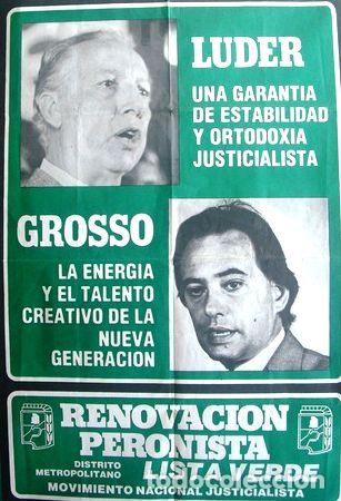 Medallas tem&aacute;ticas: afiche politico campana electoral 1987 renovacion peronista