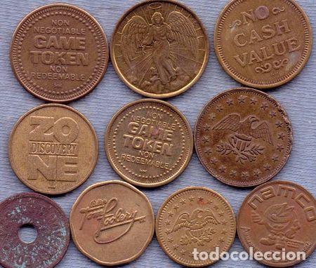 Medallas tem&aacute;ticas: lote 10 token fichas del mundo
