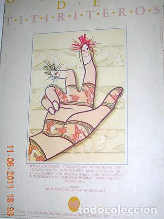 Medaglie tematiche: cuadro antiguo del grupo de titiritero en bastidor de madera