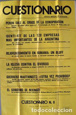 Medaglie tematiche: afiche poster revista cuestionario n8 peron iglesia 1974