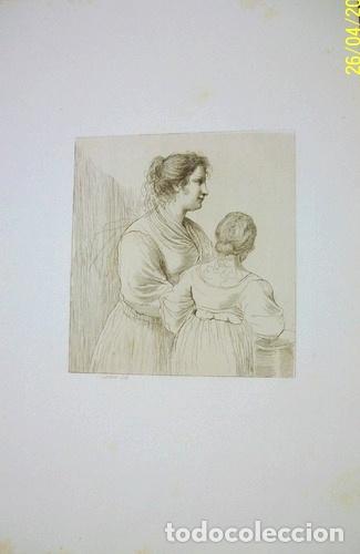 Medaglie tematiche: grabado antiguo de bartolozzi mujeres jovenes de 1765