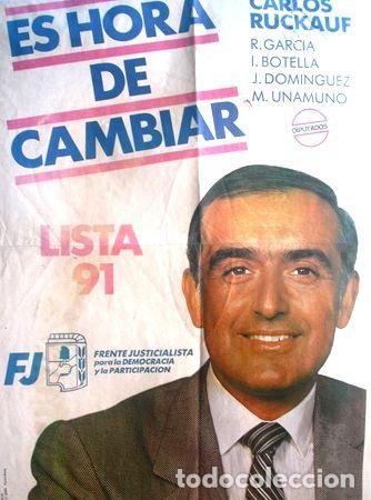 M&eacute;dailles th&eacute;matiques: afiche politico 1999 ruckauf diputado 1991 lista 91 fj peron