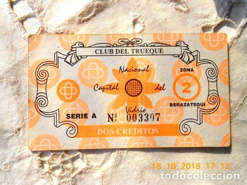 M&eacute;dailles th&eacute;matiques: bono club del trueque valor dos creditos berazategui 3307