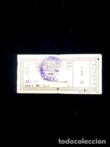 M&eacute;dailles th&eacute;matiques: boleto antiguo de tren abono flores haedo de 1971