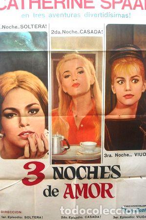 M&eacute;dailles th&eacute;matiques: afiche orig de la pelicula 3 noches de amor catherine spaak