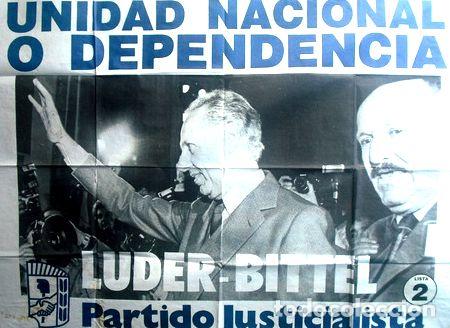 M&eacute;dailles th&eacute;matiques: afiche politico partido justicialista luder bittel 1983