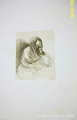 M&eacute;dailles th&eacute;matiques: grabado antiguo de bartolozzi mujer inclinada de 1765