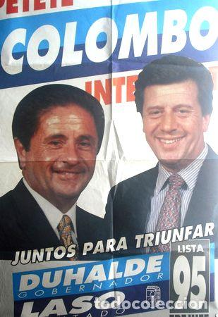 Medaglie tematiche: afiche politico duhalde gobernador 1995 colombo intendente