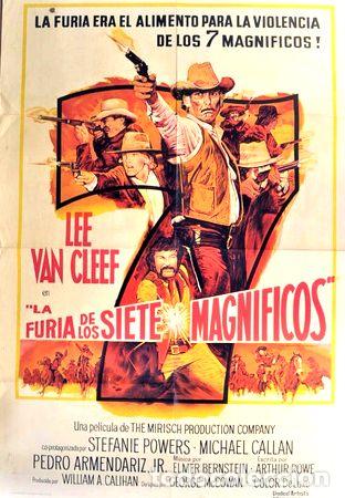 M&eacute;dailles th&eacute;matiques: furia 7 magnificos afiche cine western van cleef 1972