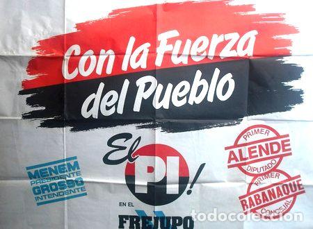 M&eacute;dailles th&eacute;matiques: afiche politico partido intransigente menem presidente 1989