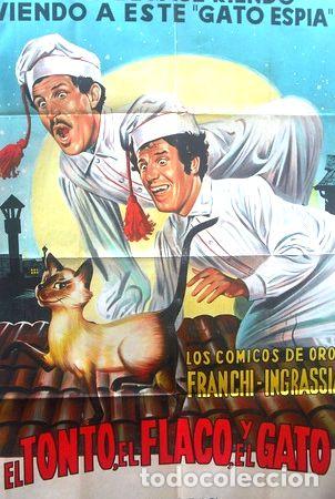 Medalhas tem&aacute;ticas: afiche original de la pelicula el tonto el flaco y el gato