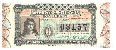 Medaglie tematiche: billete de loteria muy antiguo casi 100 anos