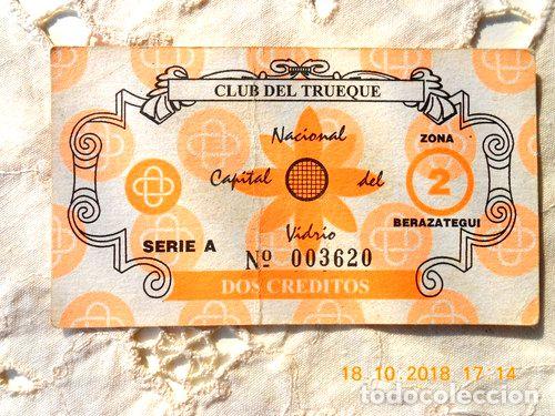 Medallas tem&aacute;ticas: bono club del trueque valor dos creditos berazategui 3620