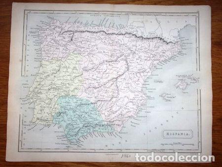 Medallas tem&aacute;ticas: mapa espana original de londres 1861 - Foto 1
