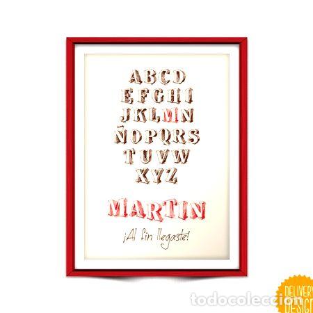 M&eacute;dailles th&eacute;matiques: poster nacimiento personalizable abecedario