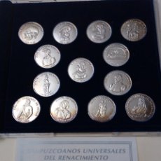 Medallas temáticas: MONEDAS DE PLATA CON 13 GUIPUZCOANOS UNIVERSALES DEL RENACIMIENTO. ARRAS. Lote 302499888