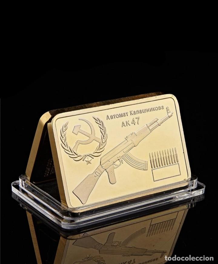 Medallas temáticas: LINGOTE ORO 24K KALASCHNIKOW AK47 EDICION LIMITADA - Foto 2 - 303196963