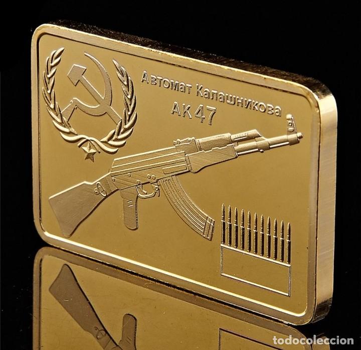 Medallas temáticas: LINGOTE ORO 24K KALASCHNIKOW AK47 EDICION LIMITADA - Foto 3 - 303196963