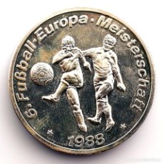 Medallas temáticas: MEDALLA CONMEMORATIVA, EUROCOPA DE FÚTBOL 1988. SC/UNC PLATA 32,6 G.. Lote 308797448